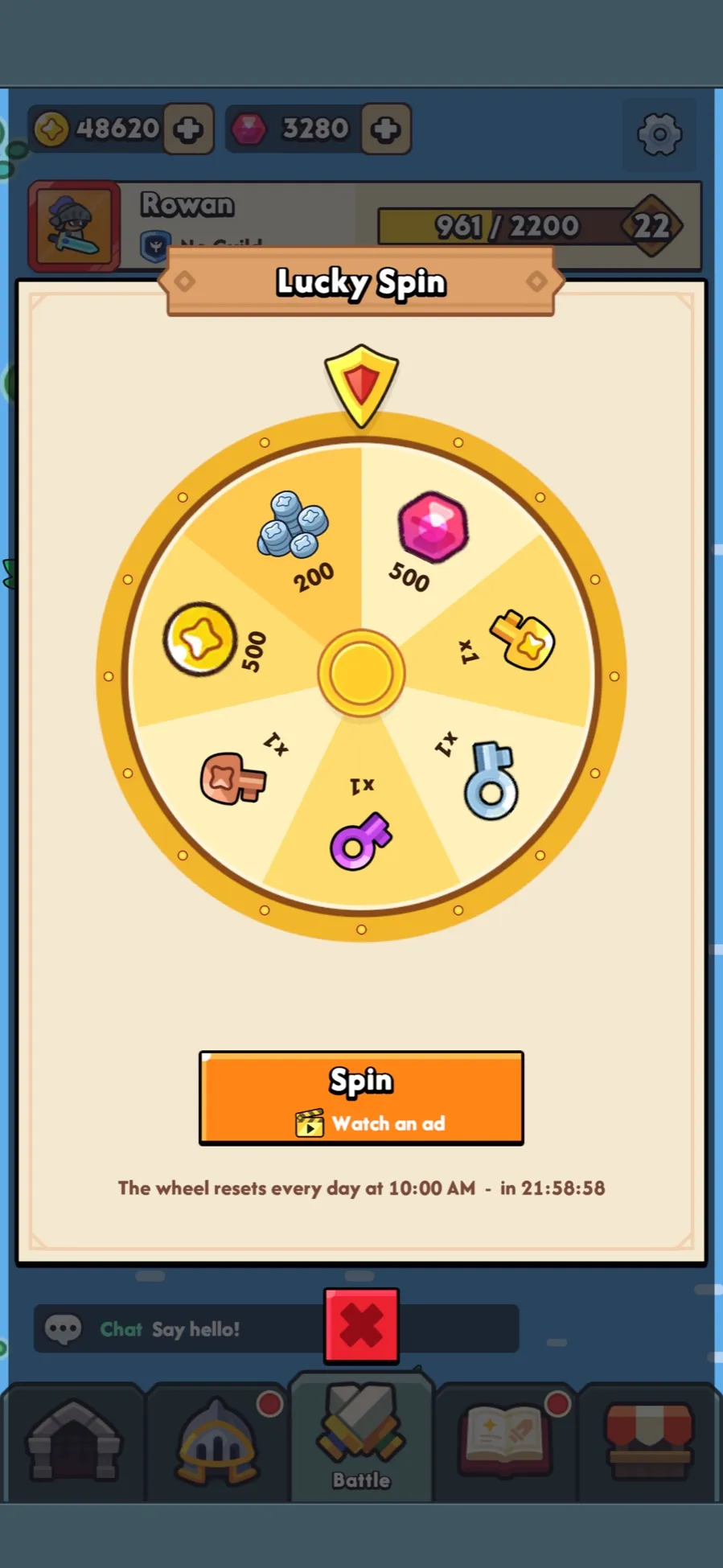 The Lucky Spin wheel with daily rewards